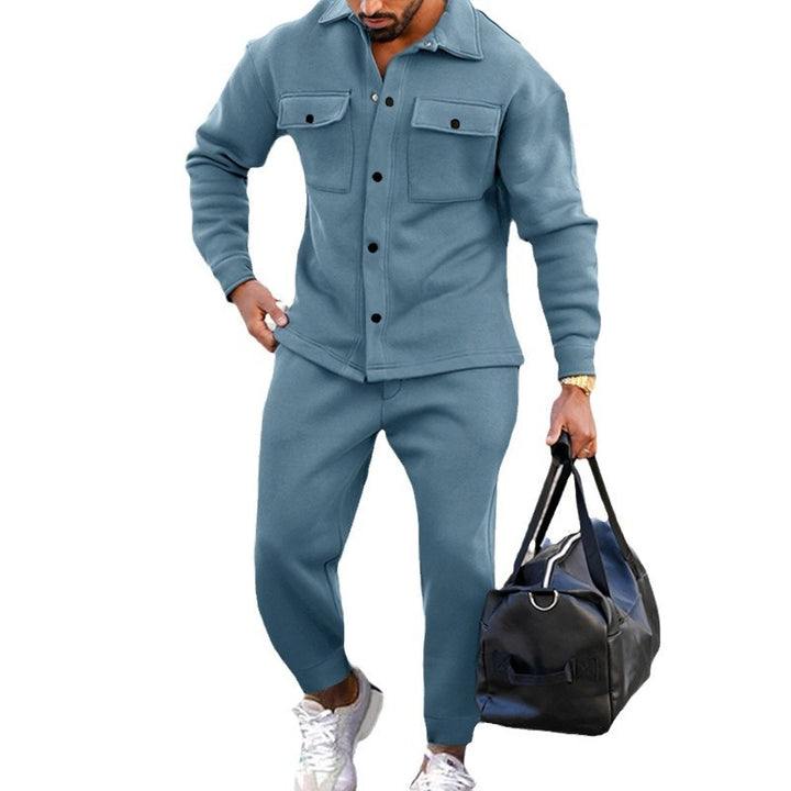 Trendy leisure suit for men with practical pockets and high collar Lune London