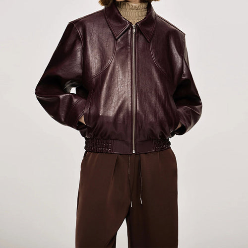Ladies faux leather jacket with sporty design and elastic cuffs Lune London