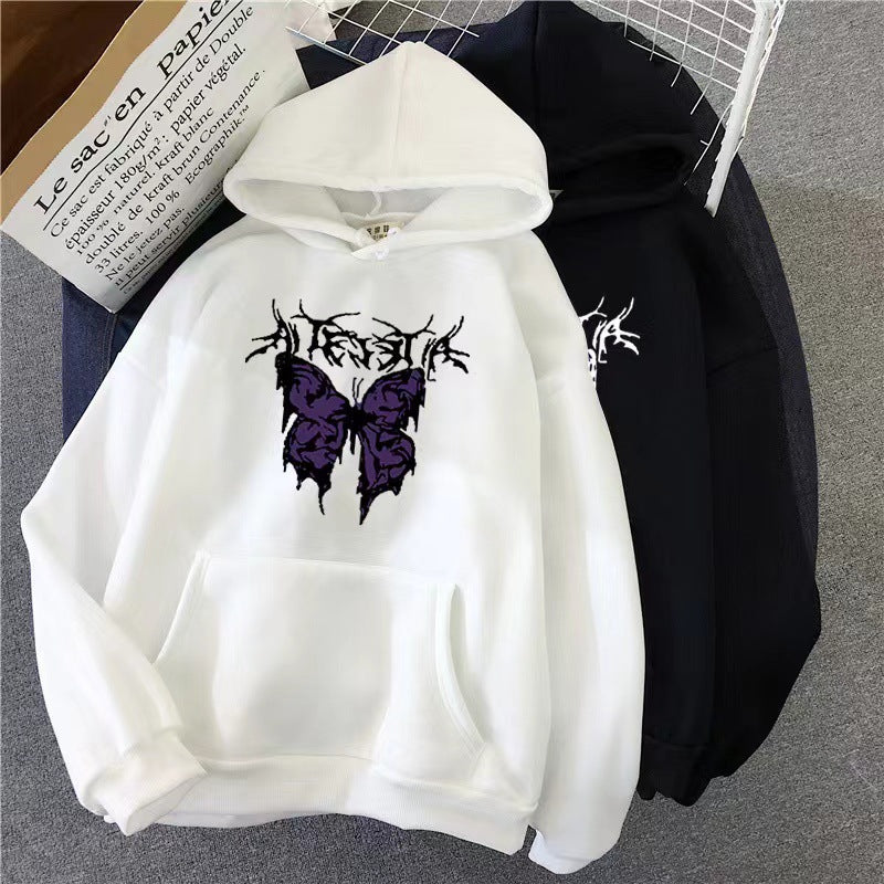 Women’s Hoodie with Artistic Butterfly Design Chic & Stil