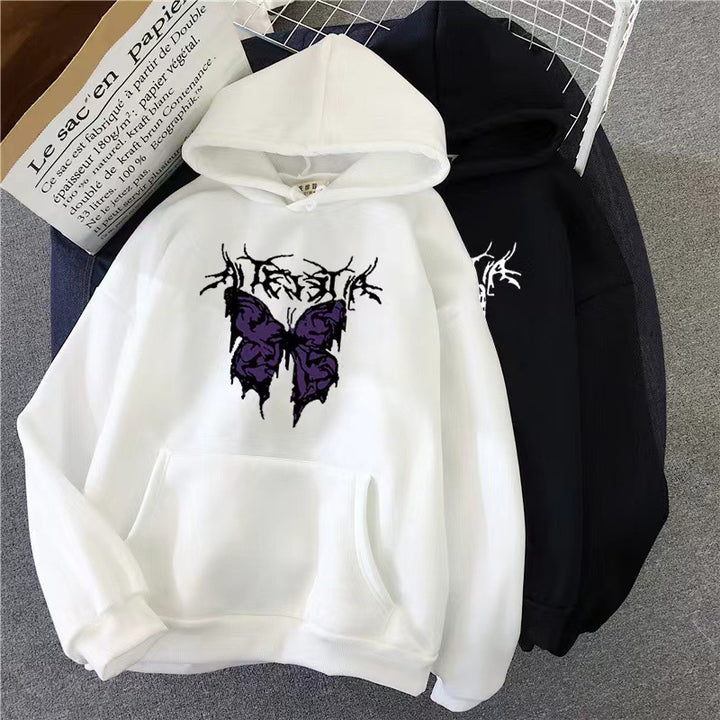 Women’s Hoodie with Artistic Butterfly Design Chic & Stil