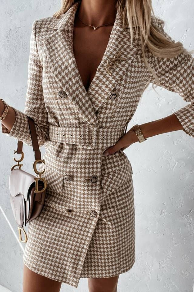 Blazer dress for women with adjustable belt Lune London