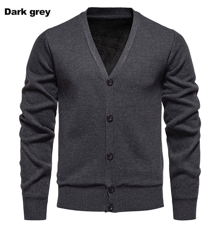 Men's Cozy Cardigan with V-Neck and Button Placket Lune London
