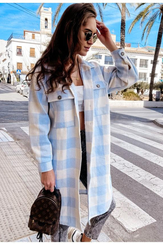 Women Long Sleeve Jacket with Scottish Pattern Lune London