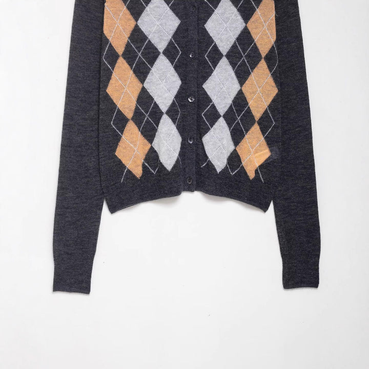 Cardigan femme tendance à motif écossais classique Chic & Stil
