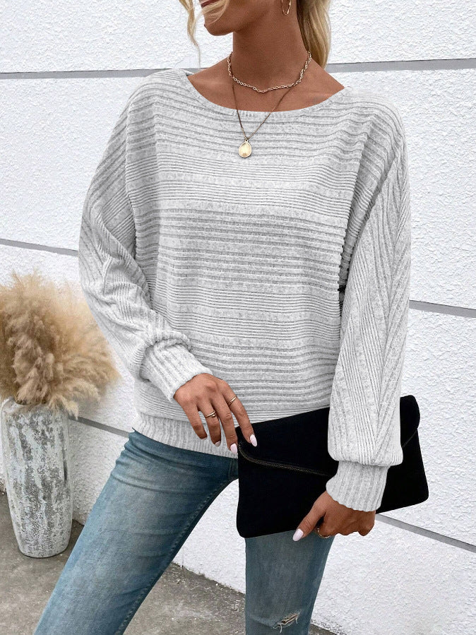Loose fit knitted sweater for women with a relaxed fit and refined ribbed details Lune London