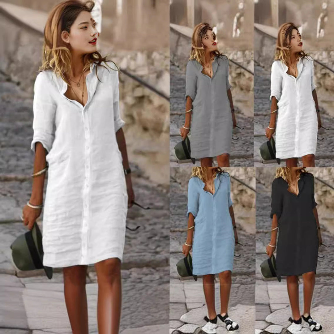 Women Casual Shirt Dress with Chic Details Lune London