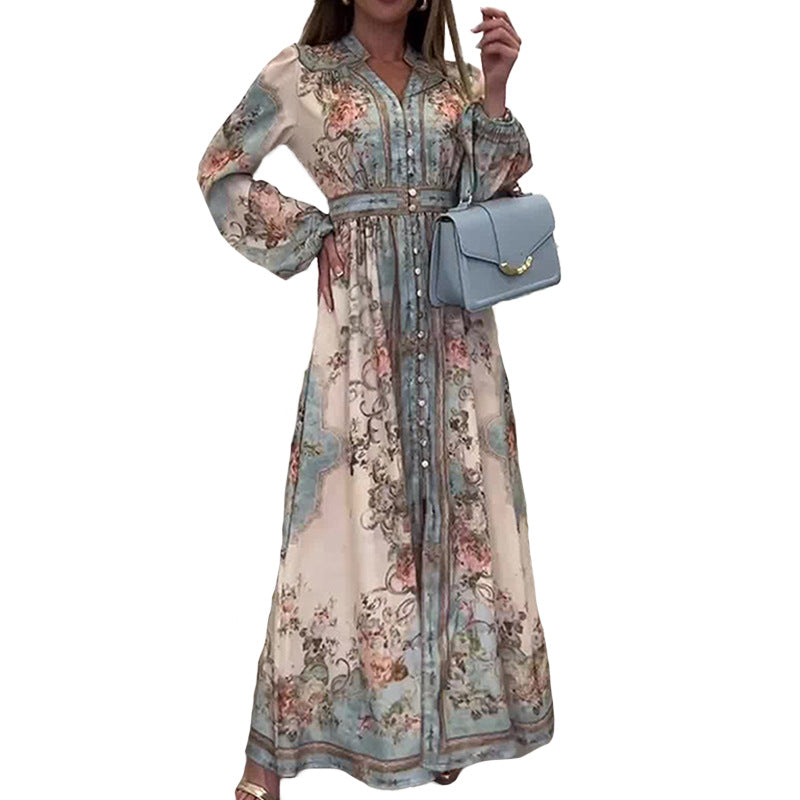 Robe maxi élégante pour femmes avec motifs floraux Chic & Stil