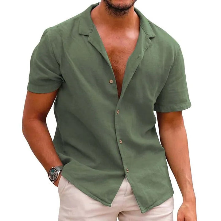 Short Sleeve Summer Shirt for Men in Lightweight Linen Chic und Stil