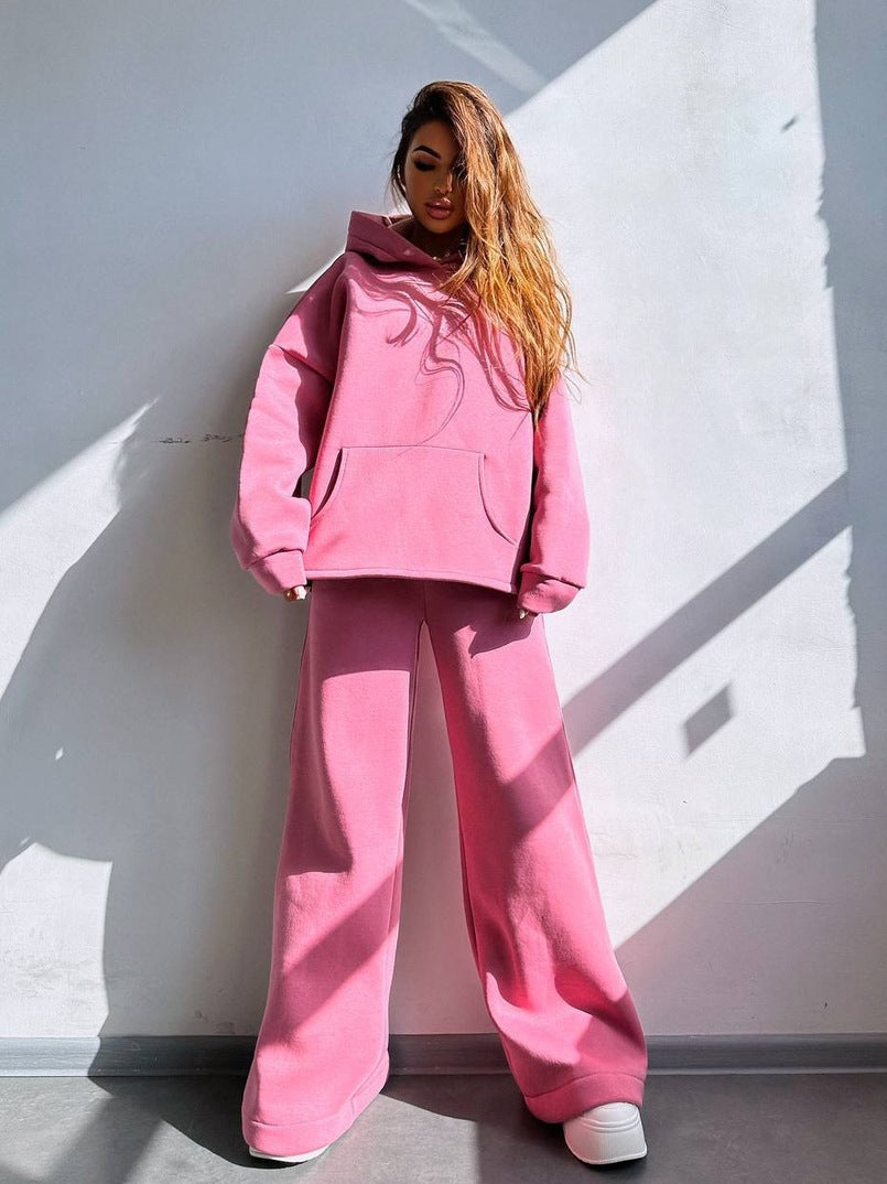 Women's casual hoodie and wide pants set Chic & Stil