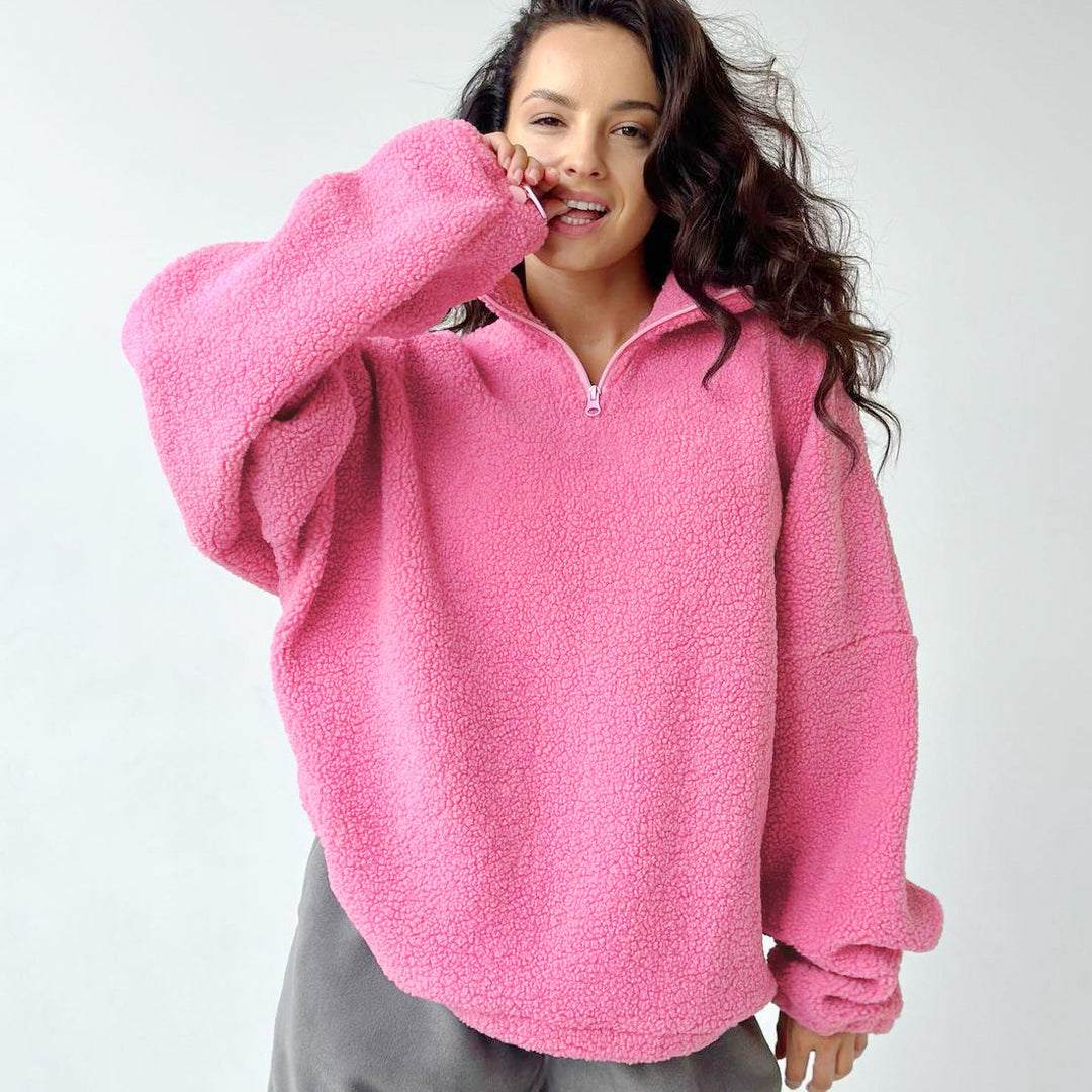 Women's padded fleece pullover with high zipper Lune London