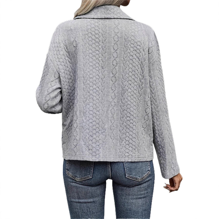 Veste en tricot pour dames avec design en torsades texturé et poches pratiques Lune London