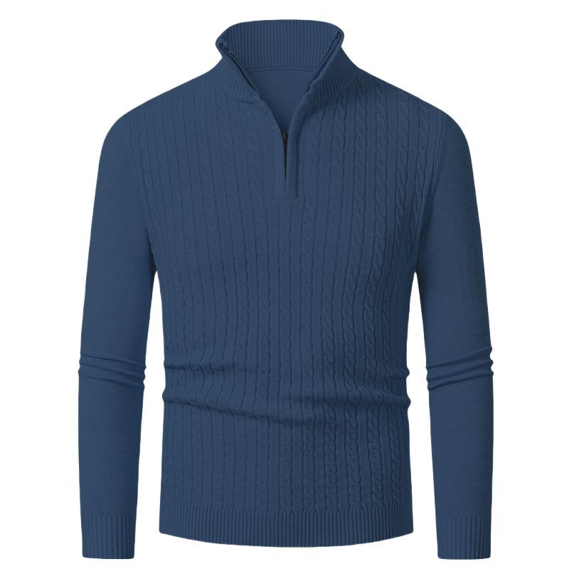 Women's knitted sweater with trendy cable knit pattern and turtleneck Lune London