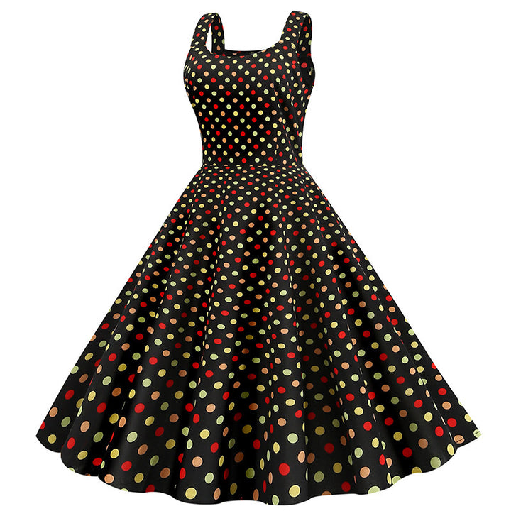 Robe évasée pour femmes avec un design de pois ludiques Chic & Stil