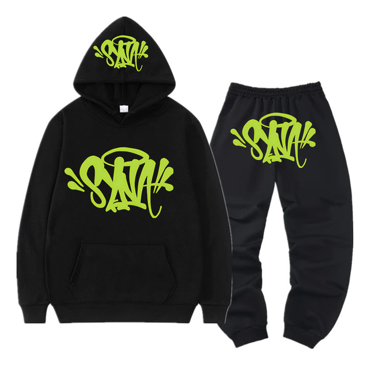 Ladies hoodie and jogger set with creative graffiti design Chic & Stil