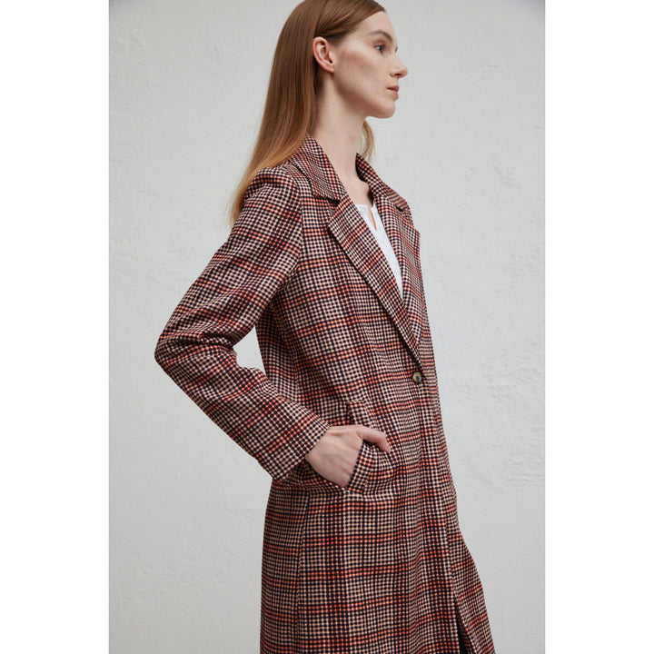 Women checkered coat elegant with double breasted and relaxed fit Lune London
