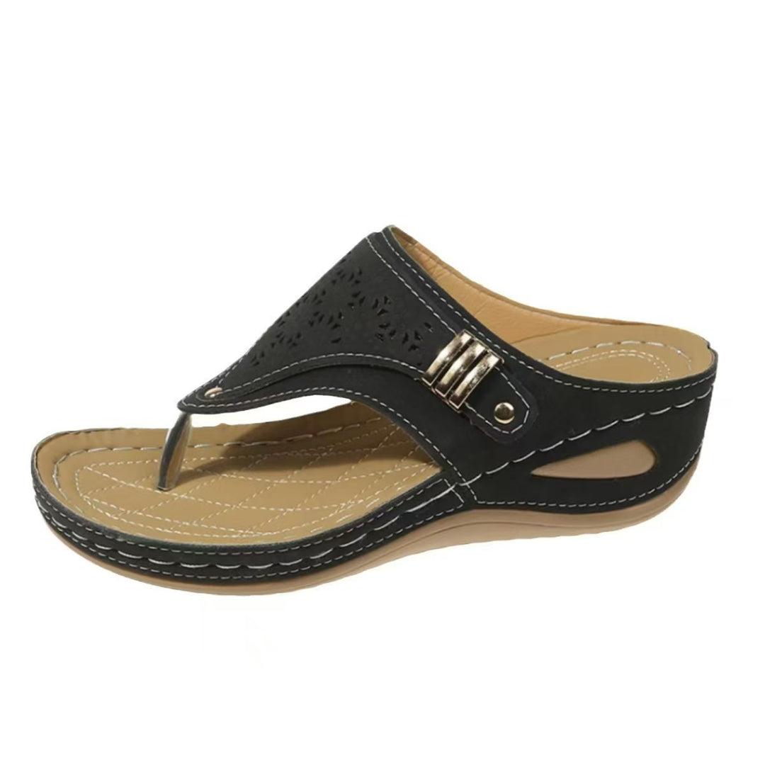 Elegant slide sandals for ladies with cutouts Lune London