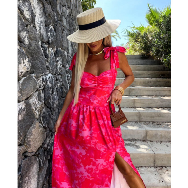 Woman Elegant sleeveless dress with bow detail Lune London