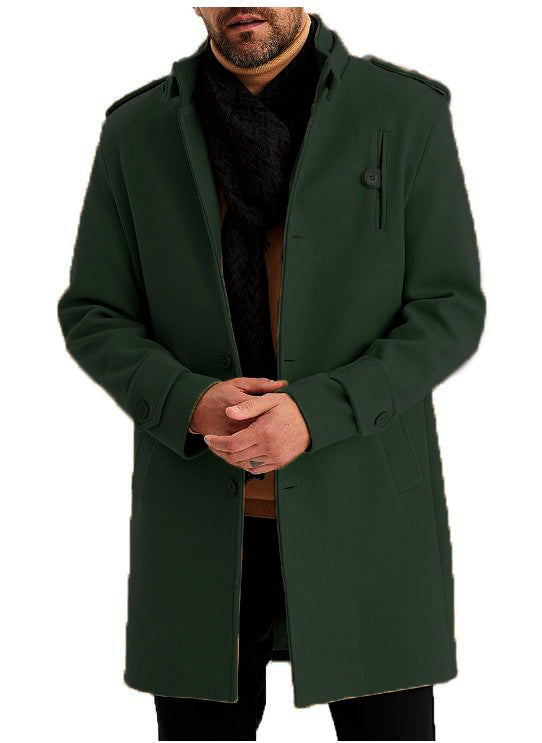 Elegant transitional coat for men with practical pockets and high collar Lune London