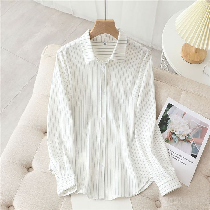 Blouse femme à manches longues avec motif rayé fin Chic & Stil