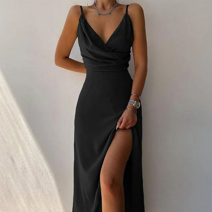 Elegant Maxi Dress with Boat Neck for Chic Women