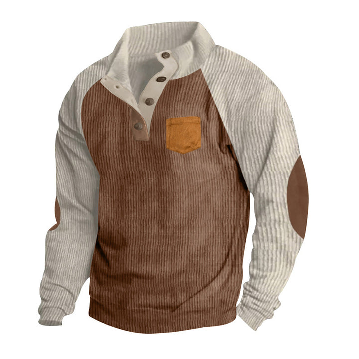 Comfortable long sleeve pullover for men with stylish contrast details Lune London