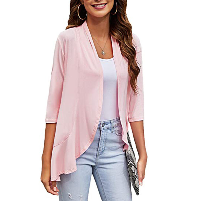 Women’s Light Chiffon Jacket with Open Fronts and 3/4 Sleeves Lune London