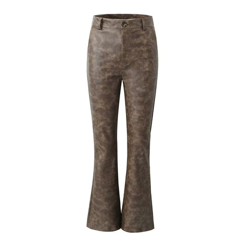 Faux leather flared trousers for women with an elegant cut and a high waist Lune London