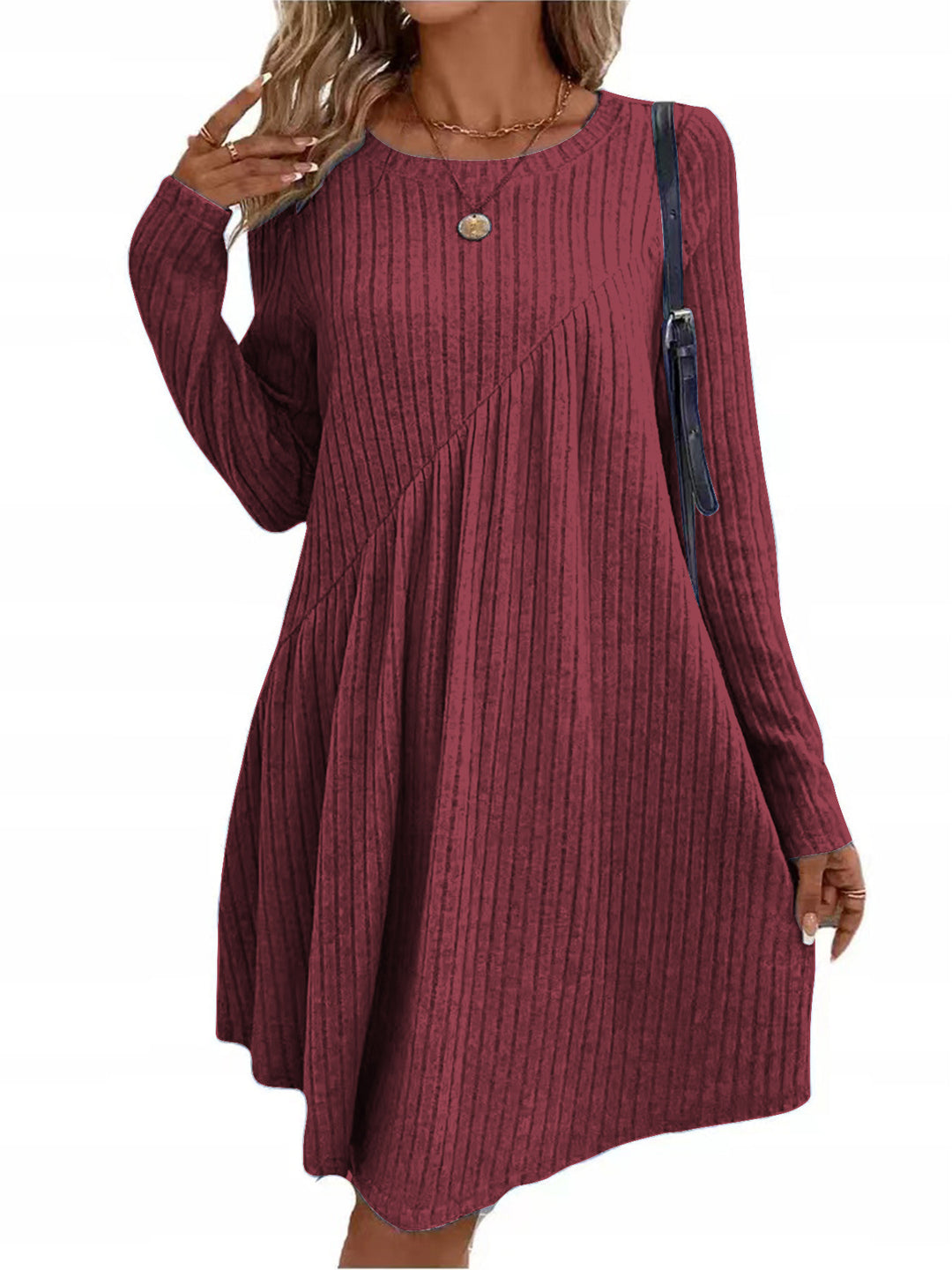 Casual rib dress for women with asymmetrical design Lune London