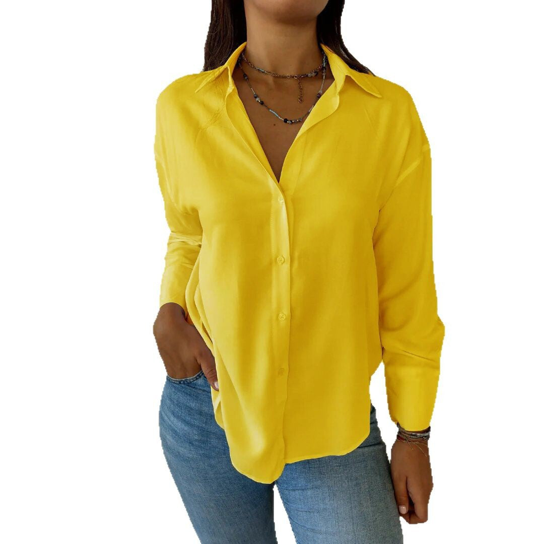Blouse élégante à manches longues pour femmes en tissu fin avec des détails féminins Chic & Stil