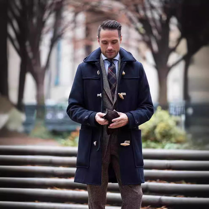 Men’s Wool Duffle Coat mit Classic Cut & Wooden Buttons | Lune London