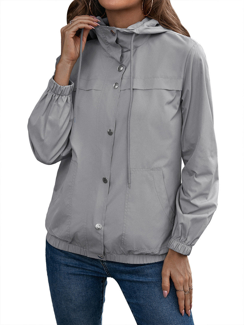 Functional jacket for women with hood and elastic cuffs Lune London