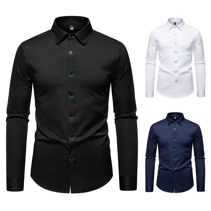Long sleeve shirt for men with creative button design Lune London