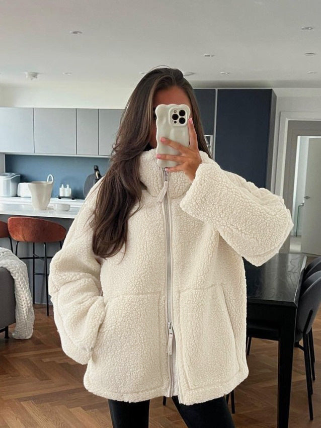 Ladies oversized fleece jacket Lune London