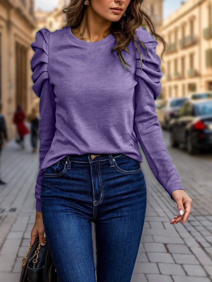 Chic and stylish women's long-sleeve blouse with ruffled sleeves