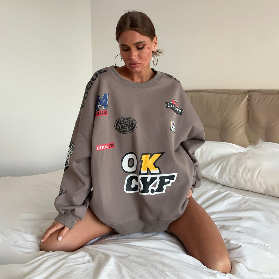 Oversized sweatshirt for women with eye-catching graphic design and relaxed fit Lune London