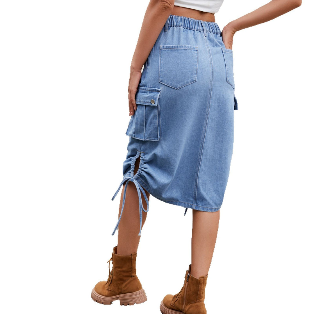 Cargo skirt for women with side pockets and adjustable hem Lune London