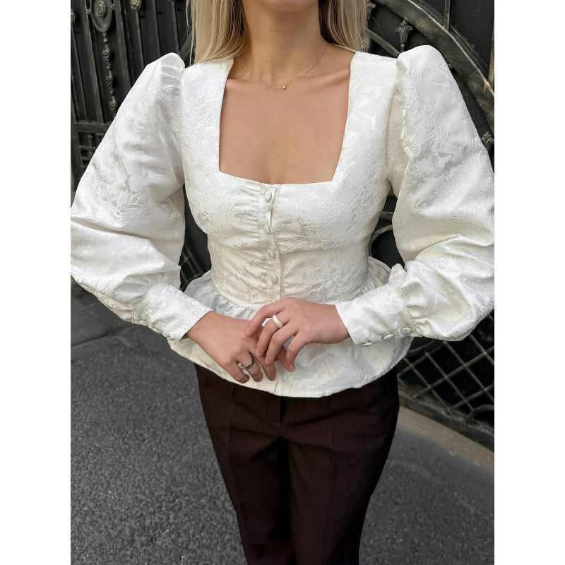 Ladies Elegant Blouse with Puff Sleeves Lune London