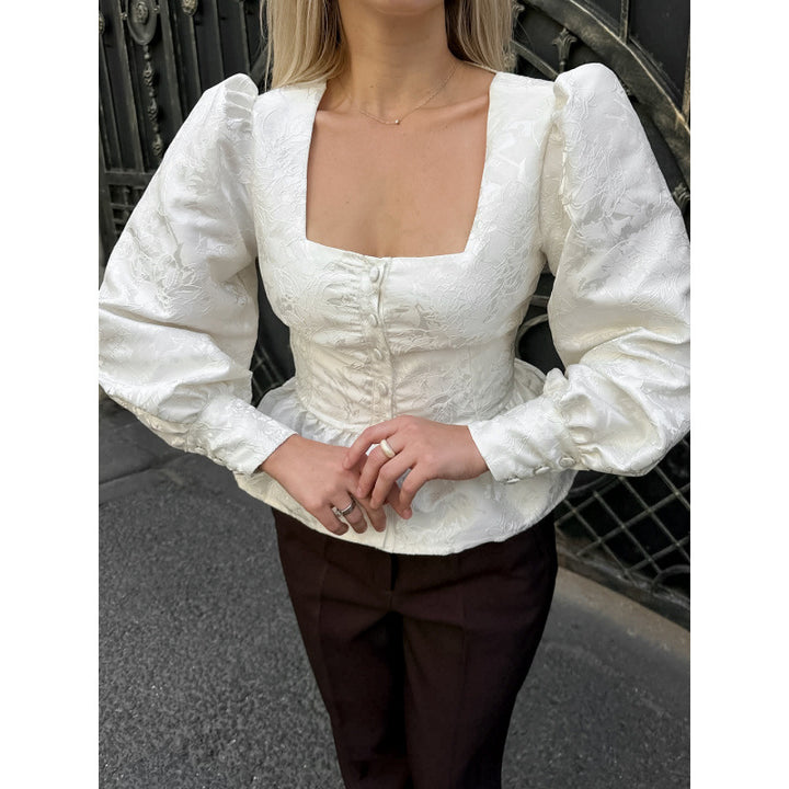 Ladies Elegant Blouse with Puff Sleeves Lune London