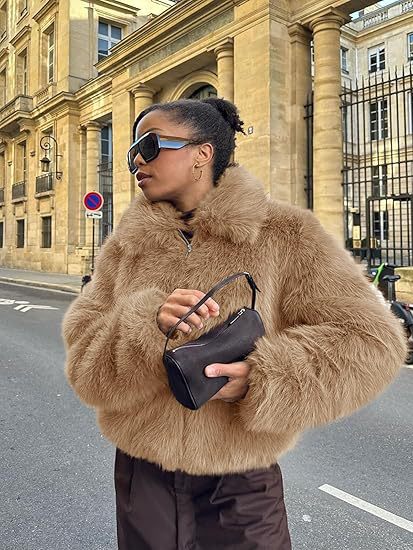 Ladies Designer Faux Fur Jacket Lune London