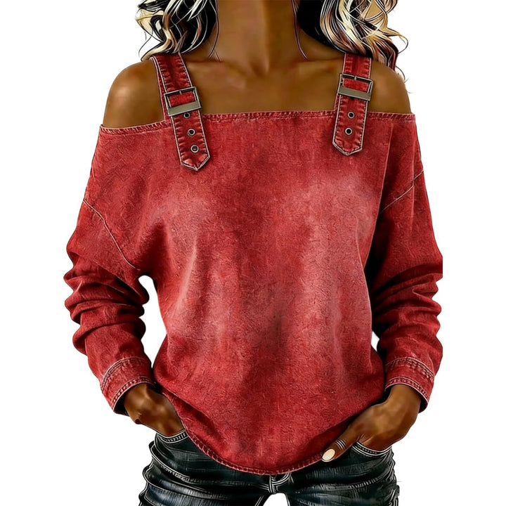 Women's casual sweatshirt with decorative shoulder details Chic & Stil