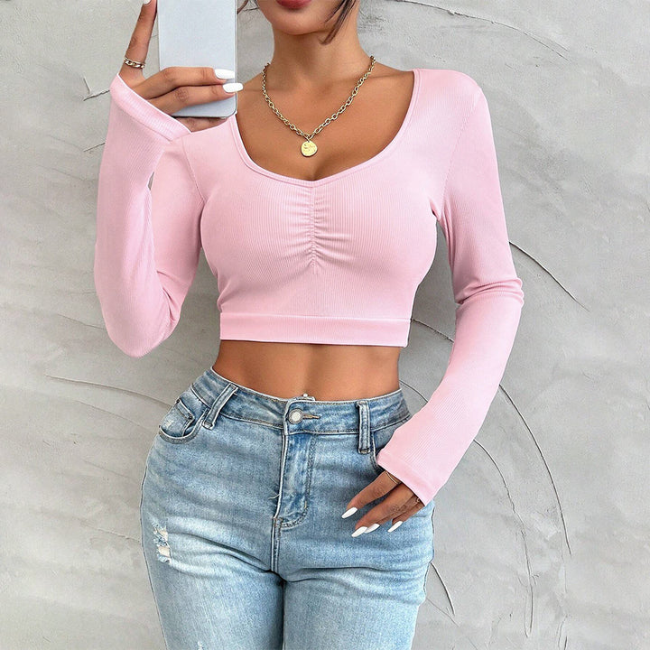 T-shirt à manches longues pour femmes avec fronces Chic & Stil