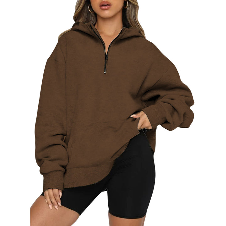 Oversized hoodie for women with half-zip Lune London