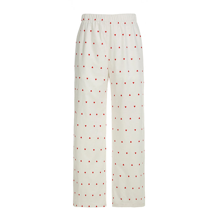 Comfortable night pants for ladies with hearts Lune London