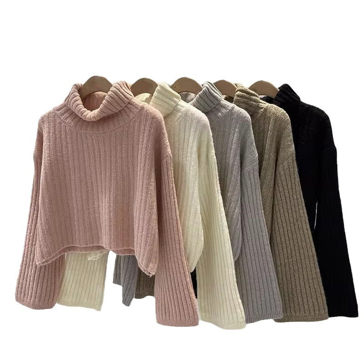 Pull pour femmes à col roulé tendance avec structure côtelée et coupe décontractée Chic & Stil
