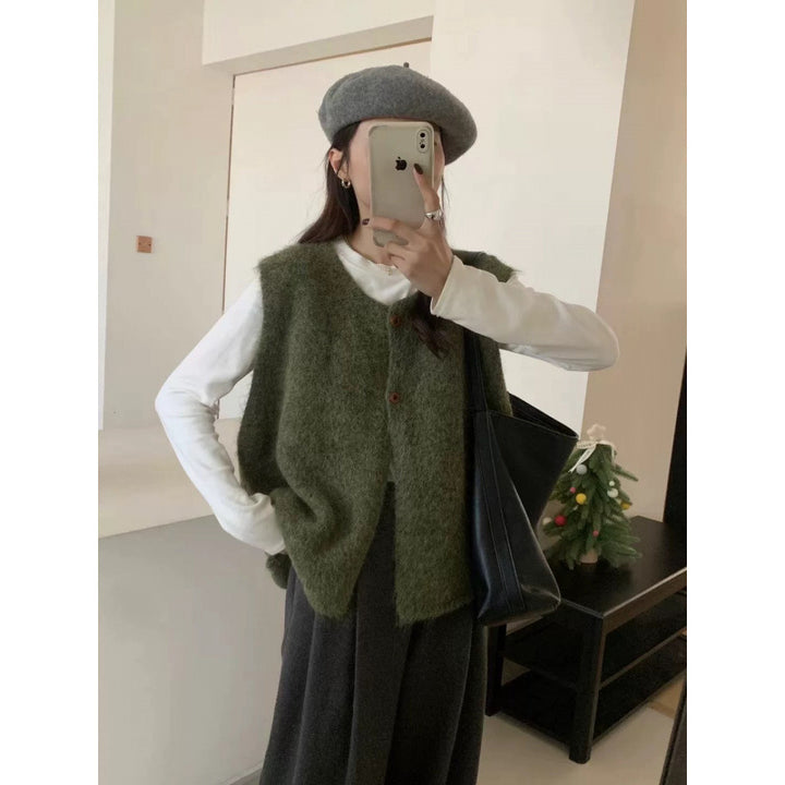 Gilet en tricot pour femme avec détails de boutons et coupe décontractée Chic & Stil