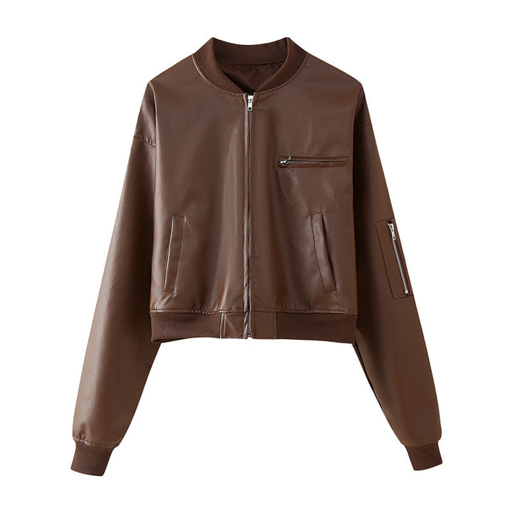 High-quality synthetic leather biker jacket for women Lune London