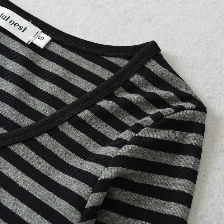Long sleeve shirt for women with trendy striped pattern and button details Lune London