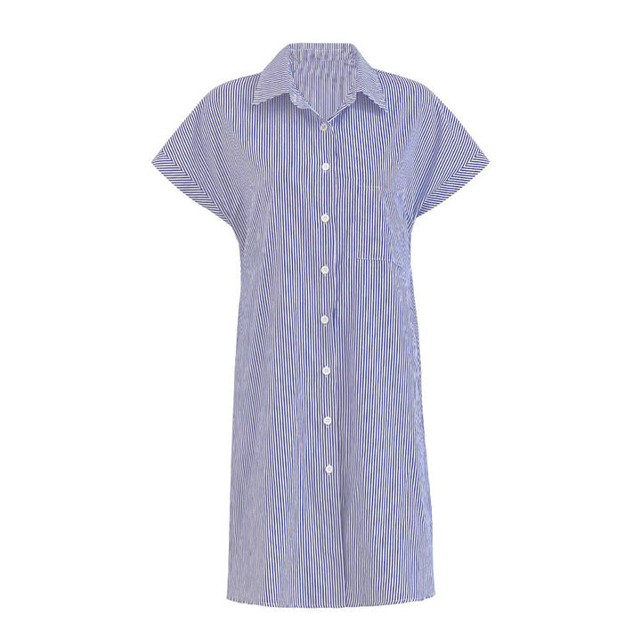 Shirt dress women with fine stripes and practical pockets Lune London