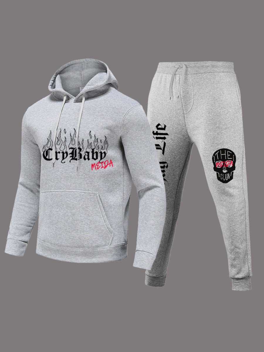 Women Sporty Hoodie and Jogging Set with Creative Print Lune London