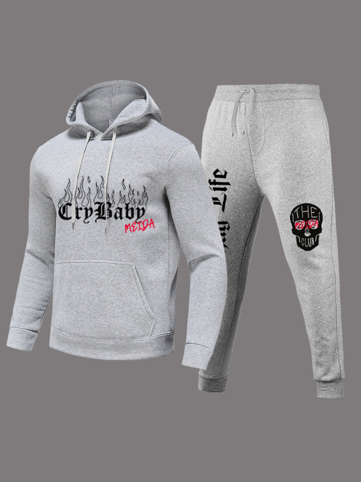 Women Sporty Hoodie and Jogging Set with Creative Print Lune London